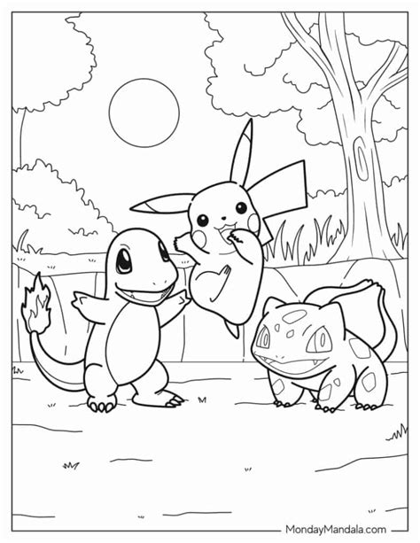 Pokemon Coloring pages for kids (Free PDF。